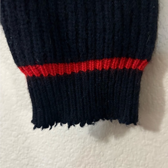 Zadig & Voltaire Zoe Wy, Navy turtleneck Sweater. Distressed edges. Wool/Yak. - Picture 10 of 16